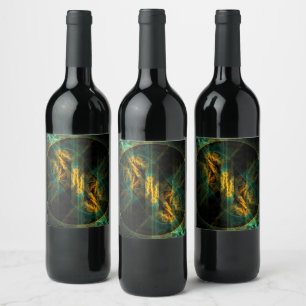 Rótulo Para Garrafa De Vinho O Olho da Arte Abstrato da Selva