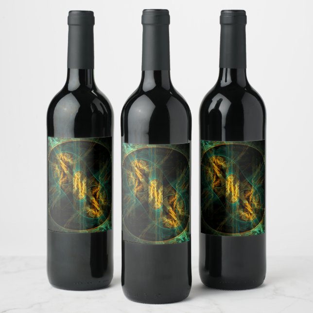 Rótulo Para Garrafa De Vinho O Olho da Arte Abstrato da Selva (Garrafas)