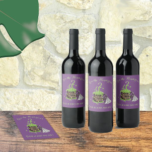 Rótulo Para Garrafa De Vinho O roxo moderno da fermentação da bruxa
