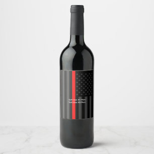 Rótulo Para Garrafa De Vinho Os EUA embandeiram a linha vermelha fina simbólic