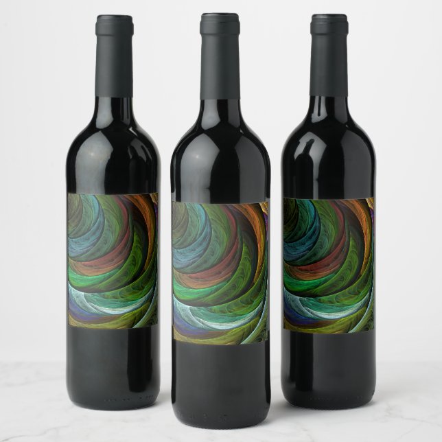 Rótulo Para Garrafa De Vinho Padrão de Abstrato de Arte Moderna com Glória de C (Garrafas)