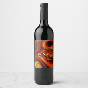 Rótulo Para Garrafa De Vinho Padrão de cor laranja e amarelo