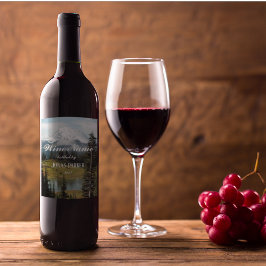 Rótulo Para Garrafa De Vinho Paisagem de Rainier do Monte Cênico Personalizada