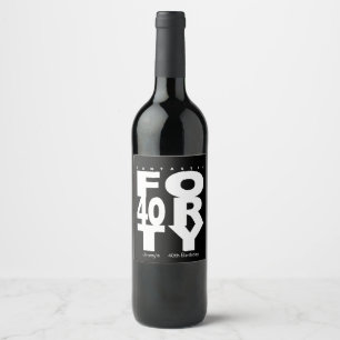 Rótulo Para Garrafa De Vinho Partido de aniversário de 40 anos fantástico