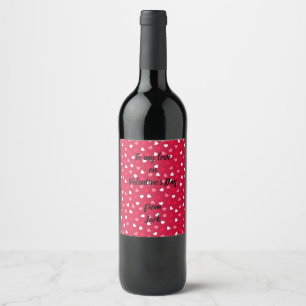 Rótulo Para Garrafa De Vinho Pequenos Namorados em rosa branco vermelho