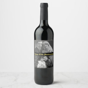 Rótulo Para Garrafa De Vinho PIC feliz personalizado do aniversário da etiquet