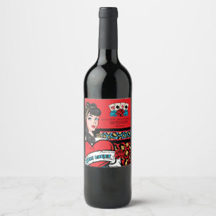 Rótulo Para Garrafa De Vinho Pin-acima retro, Rocha-UM-Billy