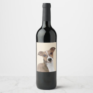 Rótulo Para Garrafa De Vinho Pintura italiana em greyhound - Arte canina origin