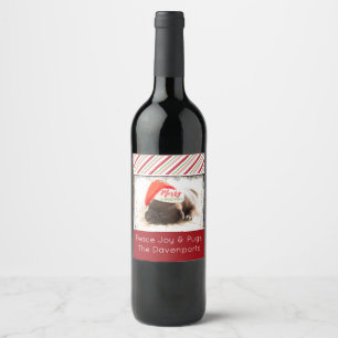 Rótulo Para Garrafa De Vinho Pupão giro num Natal vermelho