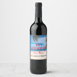 Rótulo Para Garrafa De Vinho Qualquer Nome Que Reforme O Red Fine Wine Beach Fu