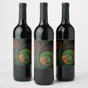 Rótulo Para Garrafa De Vinho Renascimento da arte Abstrato