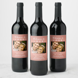 Rótulo Para Garrafa De Vinho Rosa Dourado Saúde para Adorar Garrafa Fotográfi