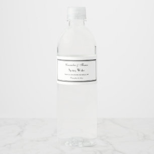 Rótulo Para Garrafa De Vinho Rótulo de Garrafa de Água H Moldura Preta Elegante