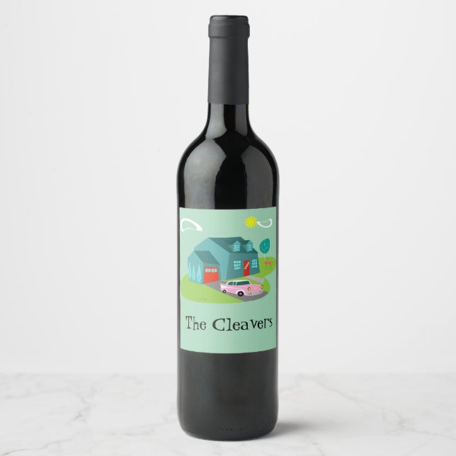 Rótulo Para Garrafa De Vinho Rótulo de Vinho da Casa Suburbana (Frente)