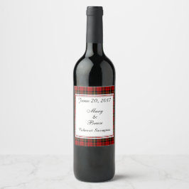 Rótulo Para Garrafa De Vinho Rótulo de Vinho de Casamento da Escócia Brodie Red