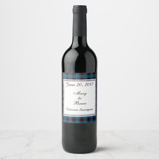 Rótulo Para Garrafa De Vinho Rótulo de Vinho de Casamento Escocês Doméstico (Frente)