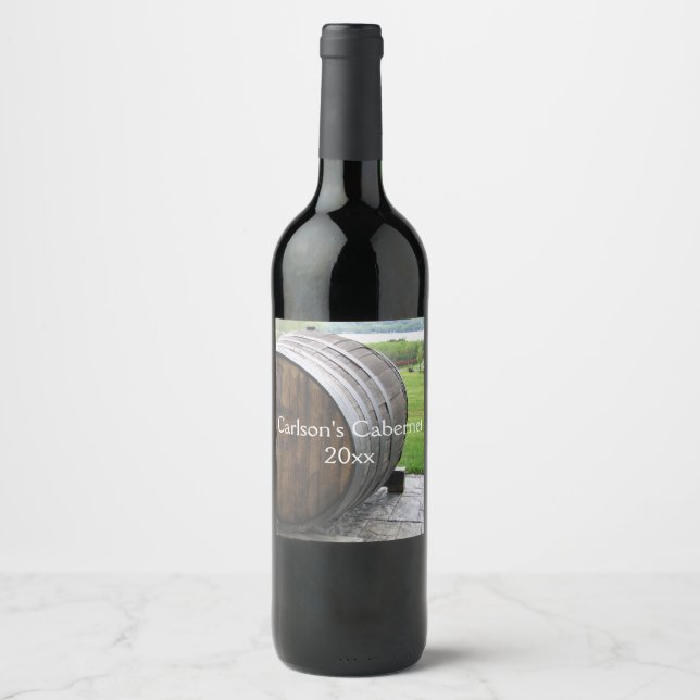 Rótulo Para Garrafa De Vinho Rótulo de Vinho Design de Casca de Vinho (Frente)