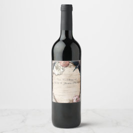 Rótulo Para Garrafa De Vinho Rótulo de Vinho Floral de Bétula Branca Rústica e