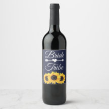 Rótulo de Vinho Girassóis | País Azul Noiva Tribo