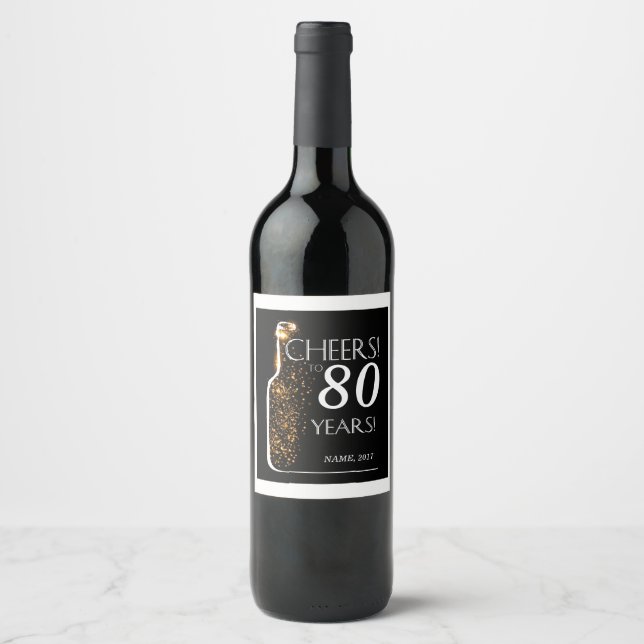 Rótulo Para Garrafa De Vinho RÓTULO DO VINHO - aplaude 80 anos! (Frente)
