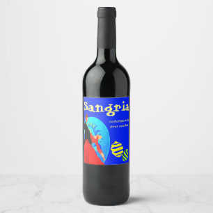 Rótulo Para Garrafa De Vinho Sangria personalizado do Flamenco