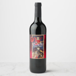 RÓTULO PARA GARRAFA DE VINHO SELAGEM DE CERA COM MONOGRAMA DO VINHO TINTO DO DE