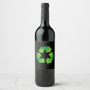 Rótulo Para Garrafa De Vinho Símbolo do reciclagem