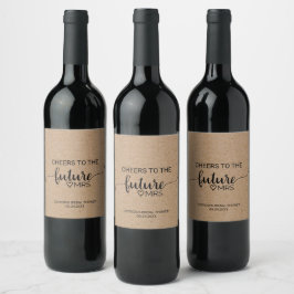 Rótulo Para Garrafa De Vinho Simple Faux Kraft Future Sra. Chá de panela