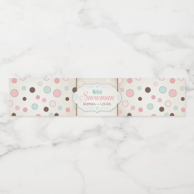 Rótulo Para Garrafa De Vinho Snowman Derretido ~ Favor de Aniversário de Invern (Rótulo Único)