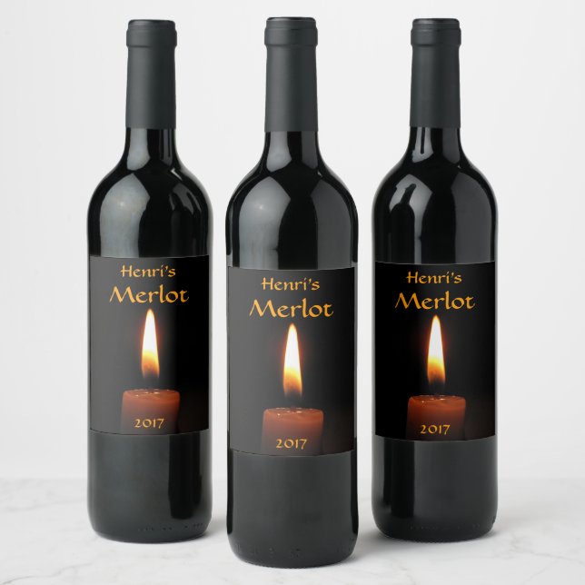 Rótulo Para Garrafa De Vinho Vidraça, castanho e rótulo do vinho preto (Garrafas)