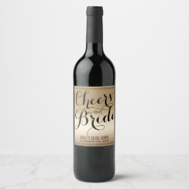 Rótulo Para Garrafa De Vinho Vinho Nupcial Ouro & Preto BRINCADEMOS PARA A NOIV