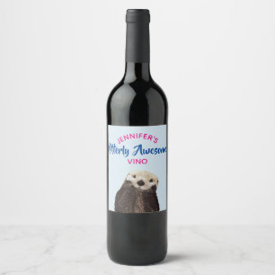 Rótulo Para Garrafa De Vinho Vino impressionante de Otterly/costume da
