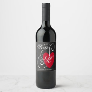 Rótulo Para Garrafa De Vinho Vintage Rico Heart - Casamento Chalkboard