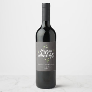 Rótulo Para Garrafa De Vinho Visco rústico boas festas