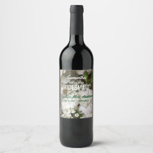Rótulo Para Garrafa De Vinho Você será minha dama de honra, a respiração do