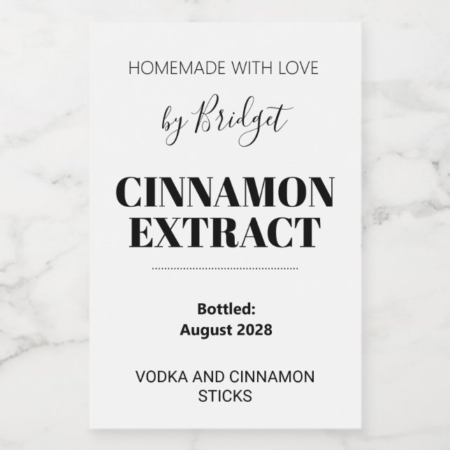 Rótulo Personalizado de Extrato de Canela (Rótulo Único)