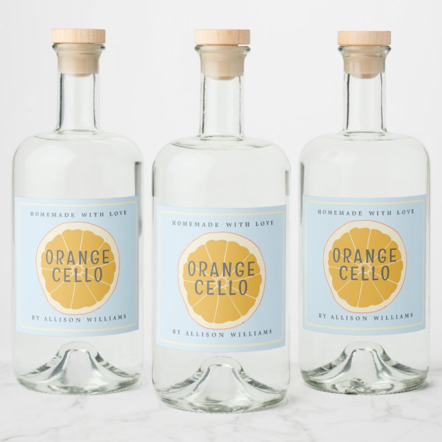 Rótulo Personalizado de Orangecello Caseiro (Garrafas)