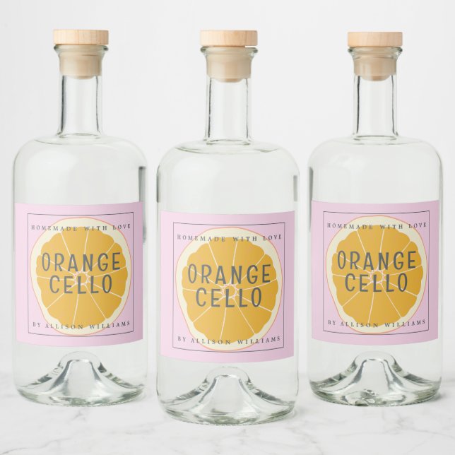 Rótulo Personalizado de Orangecello Caseiro (Garrafas)