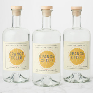 Rótulo Personalizado de Orangecello Caseiro