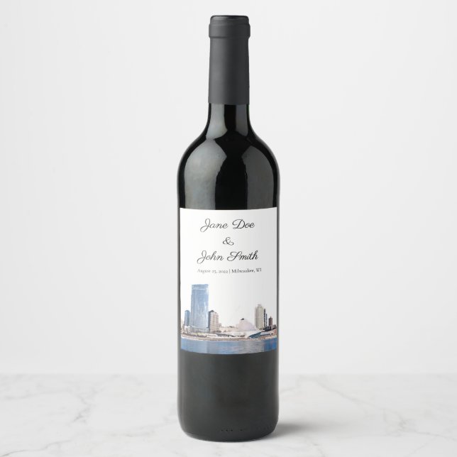 Rótulo Personalizado de Vinho da Linha do Céu do M (Frente)