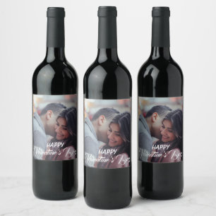 Rótulo personalizado do vinho Dia de os namorados,