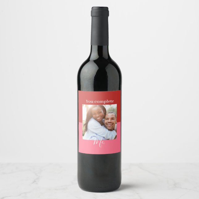 Rótulo personalizado do vinho Dia de os namorados, (Frente)