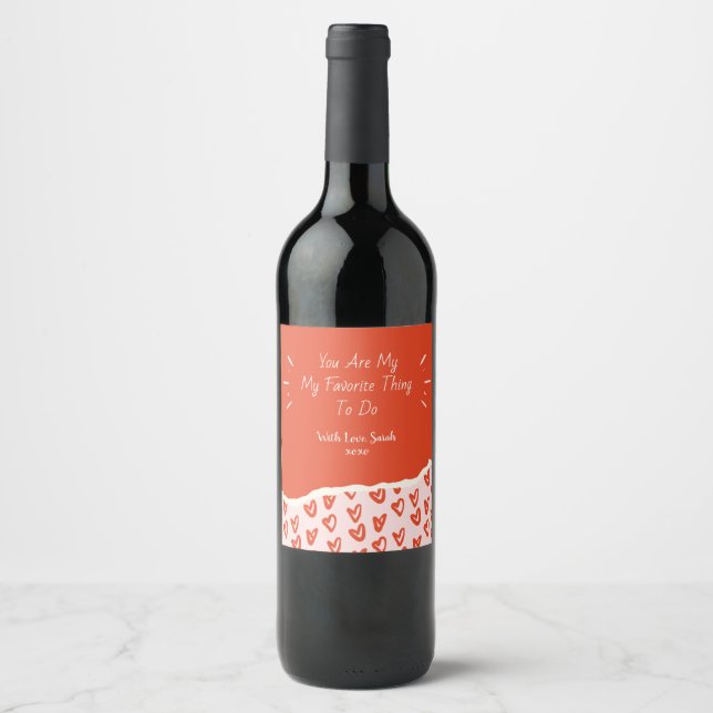 Rótulo personalizado do vinho Dia de os namorados, (Frente)