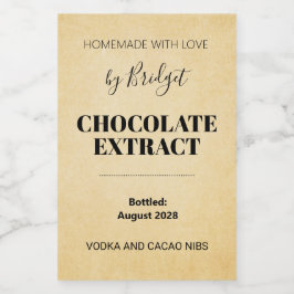 Rótulo Personalizável de Extrato de Chocolate