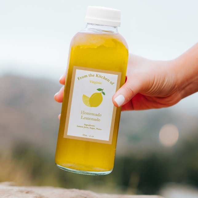 Rótulo Rótulo para Limão e Limonada Russo (Rustic Lemonade Bottle Label Sticker)