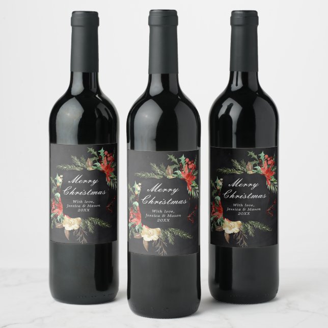 Rótulo Russo de Vinho de Natal (Garrafas)