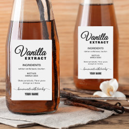 Rótulo Simples Personalizado de Extrato de Baunilh