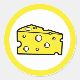 Rótulos adesivos em círculo de sabor e queijo