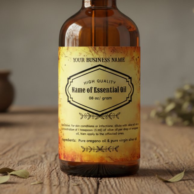 Rótulos Apothecary de Óleo Essencial (Criador carregado)