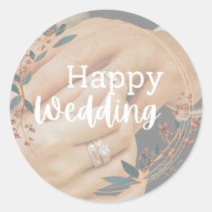Rótulos de adesivos de casamento feliz acessórios 